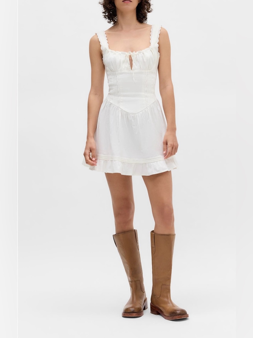 Urban Outfitters BDG Gabriette Lace Detail Stretch Cotton Mini Dress NWT